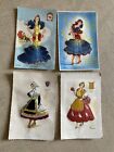 Vintage Spanish Embroidered Post Cards  Valencia  Toledo  Bailes Andaluces  Elsi