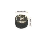 6pcs 14mm Pool Cue Tips Medium Laminated Glue-on Billiard Stick Tips  Black