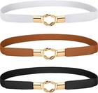 3 Pcs Women Skinny Leather Belt Thin Waist Belts Fashion Ladies Belts