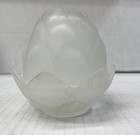 1987 Frosted Glass Lotus Flower Petal Fairy Lamp - Vintage Made In Korea Read