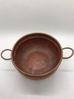 Vtg Handcrafted Copper Pot Double Loop Handles Hammered Soldered Bottom Decor