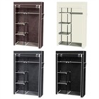 64  Portable Closet Storage Organizer Wardrobe Clothes Rack With Shelves Black -