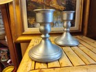 Pair Of Web Pewter Weighted Candlesticks 4 5  Mcm Vintage Pewter