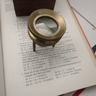 Vintage Brass Magnifying Glass 3 Leg Adjustable Nautical Maps Ships W wood Box