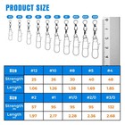 100 Pcs Stainless Steel Fishing Swivels With Interlock Snap Line Connector