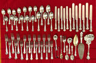 Antique Sterling Silver 57 Piece 6 Place Silverware Set - Cambridge Pattern  