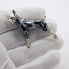 Vintage Italian Handmade Sterling Silver 925 Bulldog Figurine Large Miniature
