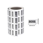 8001 To 9000 Consecutive Number Stickers Inventory Label Black Number