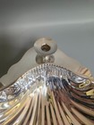 Heirloom Sheridan Silver-plated Shell Serving Dish With Candlestick Holder