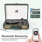 Portable Vinyl Record Player Turntable 3 Speed Bluetooth Usb Recording Green