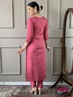 Bollywood Party Wear Top Tunic Women Chanderi Kurti Pant Dupatta Set Salwar Suit