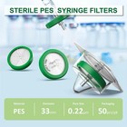 300pcs Sterile Syringe Filter 33mm 0 22 Micron Pes Membrane Hydrophilic