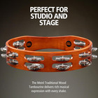 Traditional Wood Tambourine With Nickel Plated Steel Jingles  Double Row     Not M