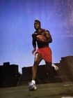 Original Medium Format Color Transparency Football Player Running Field Photo
