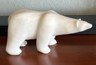 Vintage Polar Bear Solid Stone Sculpture Carving 11x5x5    - 8 lbs