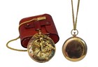 Brass Sundial Compass Vintage Pocket Style Nautical Keychain  Pendant Gold