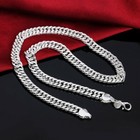 20  - 24  Mens 925 Sterling Silver 10mm Miami Cuban Link Chain Necklace  n237