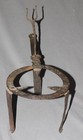 Antique Wrought Iron Fireplace Trivet Toaster 18th C  Blacksmith Made Tripod