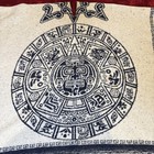 Mexican Poncho  calendario Azteca   Sarape   Reversible   Gaban   Blue   White 