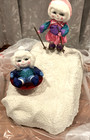 Vintage Rare Harold Gale Ski Fun Time Snow Babies Motion Christmas Store Display