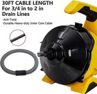 30ft Drain Snake Drain Cleaner Machine Auto-feed Drain Auger For 3 4  -2   Pipes
