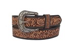 Affilare Western Genuine Leather Tooled Belt With Hand Painted Design 30is006