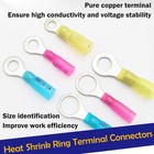 50 200pcs Waterproof Heat Shrink Ring Connectors Wire Insulated Crimp Terminals