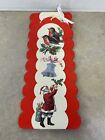 Vintage Paper Christmas Card Holder Candy Canes Wall Hanging Made In England