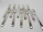 Sterling Silver Scrap Or Use   10 Dinner   Lunch Forks Gorham  camellia  430g
