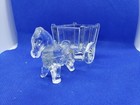Vintage Clear Glass Donkey And Cart
