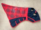 Defender Winter Horse Hood Size Large     Navy red Plaid     Read Description