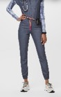 Figs Women Heather Denim Rafaela Cargo Scrub Jumpsuit Size Xs Gray