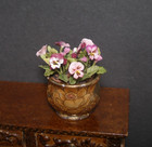 Pansy   Planter   Dollhouse Miniature  1 12 Scale  uk   Twin Heart   Accessories
