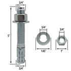 3 4  X 5  Wedge Anchor Bolt Fastener For Concrete Cement - Zinc-plated  4 