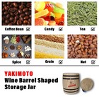 Set Of 2 Yakimoto Small Wooden Barrell W lid Home Decor Art Storage New Open Box
