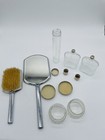 Vintage 7 Piece Green Stripe Art Deco Dresser Vanity Set