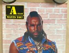 Mr  T Vintage Poster A Team Wants You Uncle Sam Television Pin-up 1980s Tv