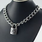 Padlock R Pendant Charm Sex Pistol Rabbit Punk  Choker Chain Necklace 19 5  Long