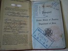 Vtg 1929 Us Passport United States Burgundy Travel Ephemera Walton Brown 16yo