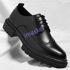 Wing Tip Men s Faux Leather Dress Shoes Round Toe Brogue Lace Up Formal Fashion