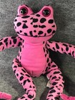 Toys R Us Animal Alley Vintage Pink Frog Black Spots Long Legs Hanging Plush Toy
