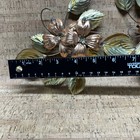 2 Vintage Homco Brass Metal   Copper Dogwood Branch Hanging Wall Decor Art 5 