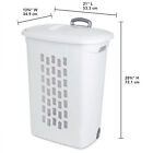 Sterilite White Laundry Hamper With Lift-top  Wheels  And Pull Handle  6 Pack