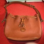 Vintage Dooney And Bourke All-weather Leather Drawstring Bucket Shoulder Bag 80s