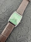 Green Dial Vintage Seiko Slim Quartz Men s Barrel  Wrist Watch