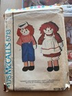 Vtg Craft Stuffed Animal Pattern Lot Of 7 Uncut Doll Bunny Raggedy Ann Goose Toy