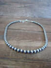 Native American Hand Strung Round Navajo Pearl 16  Necklace By I  John