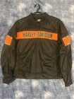 Harley Davidson Motorcycle Jacket Men   s Size Xl Orange Black Nylon Polyester