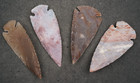 4 Slightly Bent 3  Flint Arrowhead Spear Project Point Knife Blade Bb773