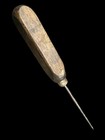 Lot 3 Antique Sewing Tools Bodkin Crochet Fork Needle Case Primitive Wood
